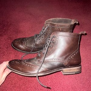 Mens ALDO Distressed Leather Boots